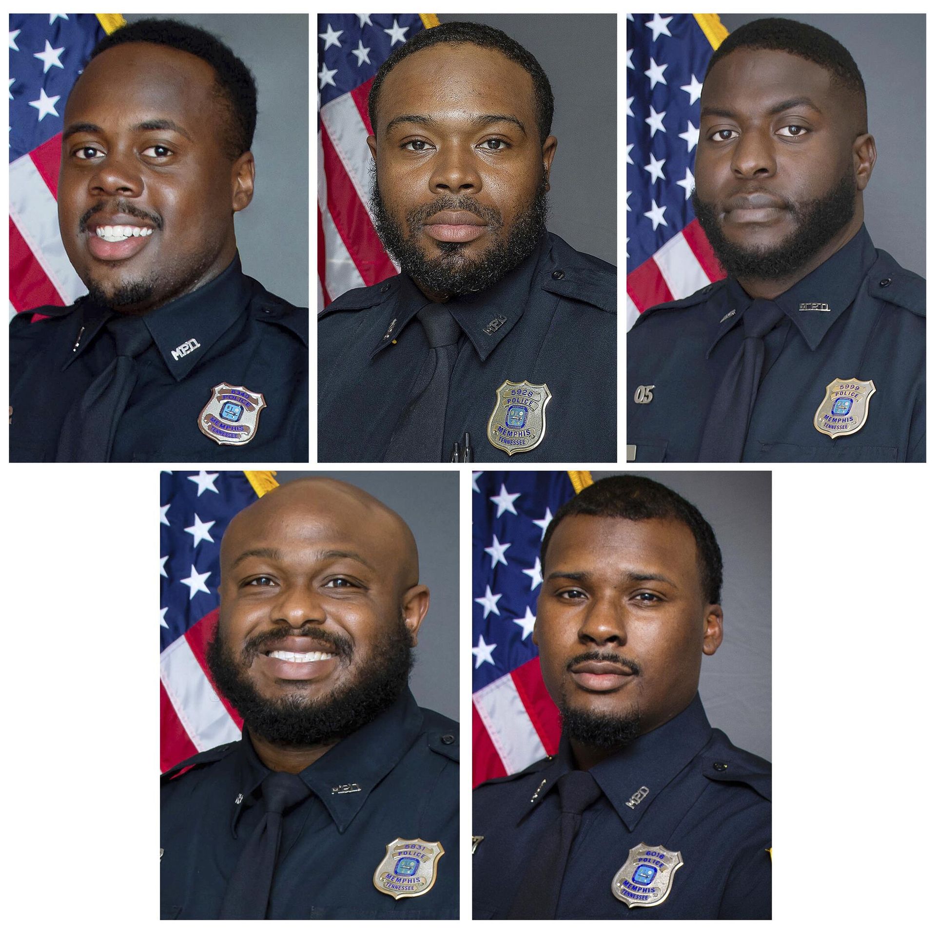 FILE - This combo of images provided by the Memphis, Tenn., Police Department shows, top row from left, officers Tadarrius Bean, Demetrius Haley, Emmitt Martin III, and bottom row from left, Desmond Mills Jr. and Justin Smith. The five former Memphis police officers are now facing federal civil rights charges in the beating death of Tyre Nichols as they continue to fight second-degree murder charges in state courts arising from the killing. They were indicted Tuesday, Sept. 12, 2023, in U.S. District Court in Memphis. FILE - This combo of images provided by the Memphis, Tenn., Police Department shows, top row from left, officers Tadarrius Bean, Demetrius Haley, Emmitt Martin III, and bottom row from left, Desmond Mills Jr. and Justin Smith. The five former Memphis police officers are now facing federal civil rights charges in the beating death of Tyre Nichols as they continue to fight second-degree murder charges in state courts arising from the killing. They were indicted Tuesday, Sept. 12, 2023, in U.S. District Court in Memphis. - Sputnik International, 1920, 13.09.2023
