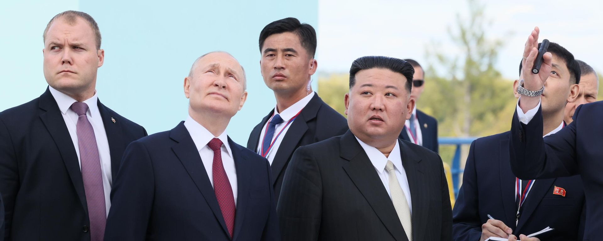 Russian President Vladimir Putin and North Korean State Council Chairman Kim Jong Un at the Vostochny Cosmodrome, September 13, 2023 Russian President Vladimir Putin and North Korean State Council Chairman Kim Jong Un at the Vostochny Cosmodrome, September 13, 2023 - Sputnik International, 1920, 13.09.2023