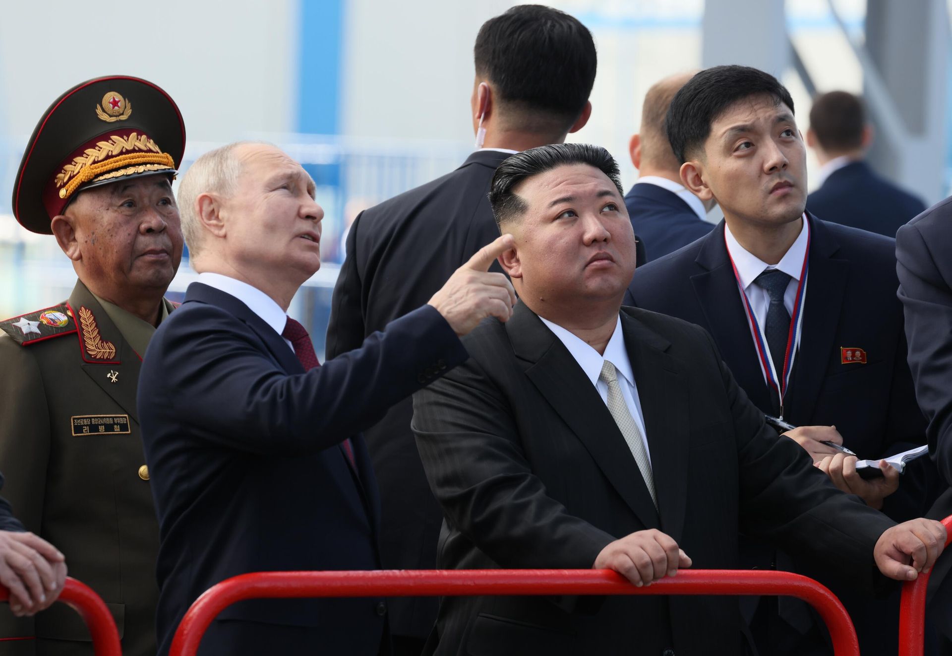 Russian President Vladimir Putin meets North Korean leader Kim Jong Un at the Vostochny Cosmodrome on September 13, 2023. - Sputnik International, 1920, 13.09.2023