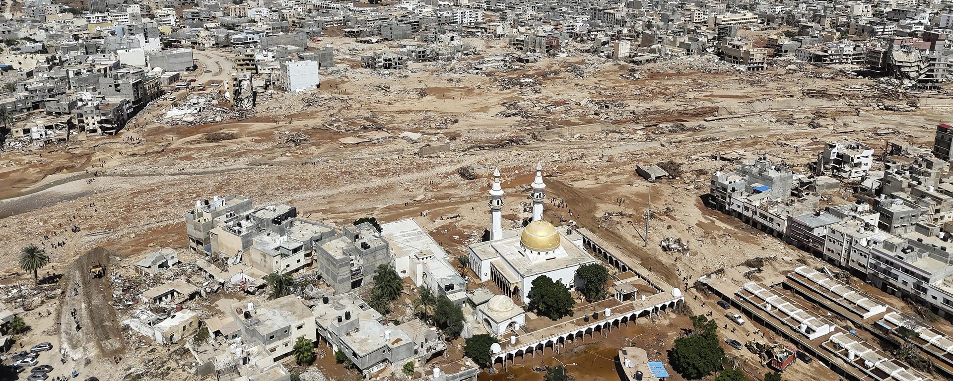 A general view of the flooded city of Derna, Libya, is seen Wednesday, Sept. 13, 2023. A general view of the flooded city of Derna, Libya, is seen Wednesday, Sept. 13, 2023. - Sputnik International, 1920, 14.09.2023