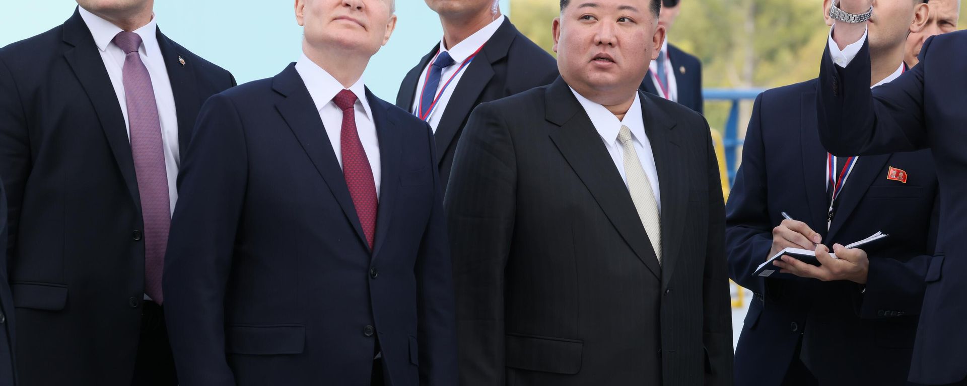 Russian President Vladimir Putin meets North Korean leader Kim Jong Un at the Vostochny Cosmodrome on September 13, 2023. Russian President Vladimir Putin meets North Korean leader Kim Jong Un at the Vostochny Cosmodrome on September 13, 2023. - Sputnik International, 1920, 14.09.2023