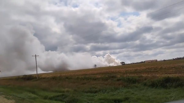 A train car explodes at Bailey Yard in North Platte, NE, September 14, 2023 - Sputnik International