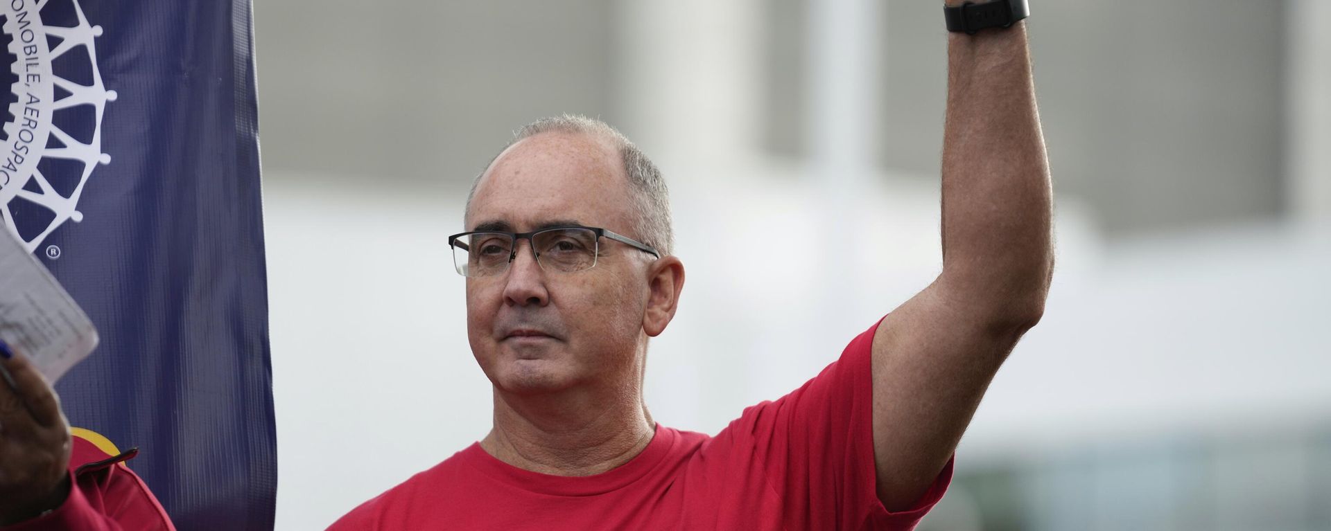 United Auto Workers President Shawn Fain speaks during a rally in Detroit, Friday, Sept. 15, 2023 United Auto Workers President Shawn Fain speaks during a rally in Detroit, Friday, Sept. 15, 2023 - Sputnik International, 1920, 31.10.2023