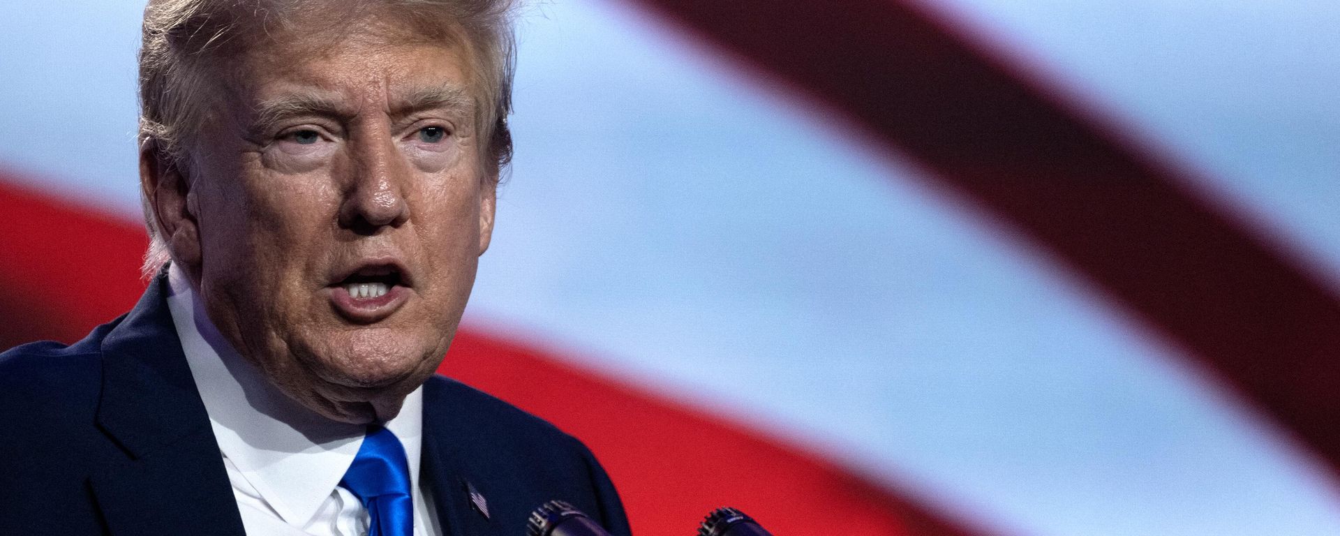 Former US President and Republican presidential hopeful Donald Trump speaks during the Pray Vote Stand summit at the Omni Shoreham hotel in Washington, DC on September 15, 2023. Former US President and Republican presidential hopeful Donald Trump speaks during the Pray Vote Stand summit at the Omni Shoreham hotel in Washington, DC on September 15, 2023. - Sputnik International, 1920, 16.10.2023