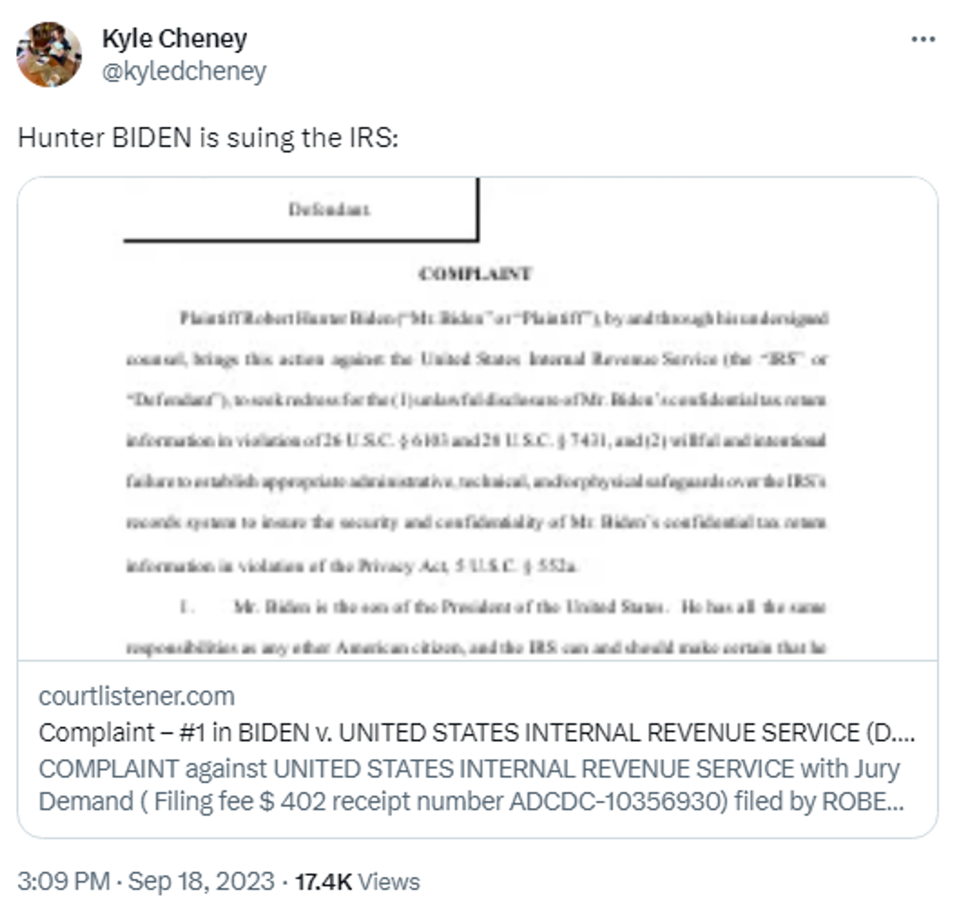 Screenshot of X post. - Sputnik International, 1920, 18.09.2023
