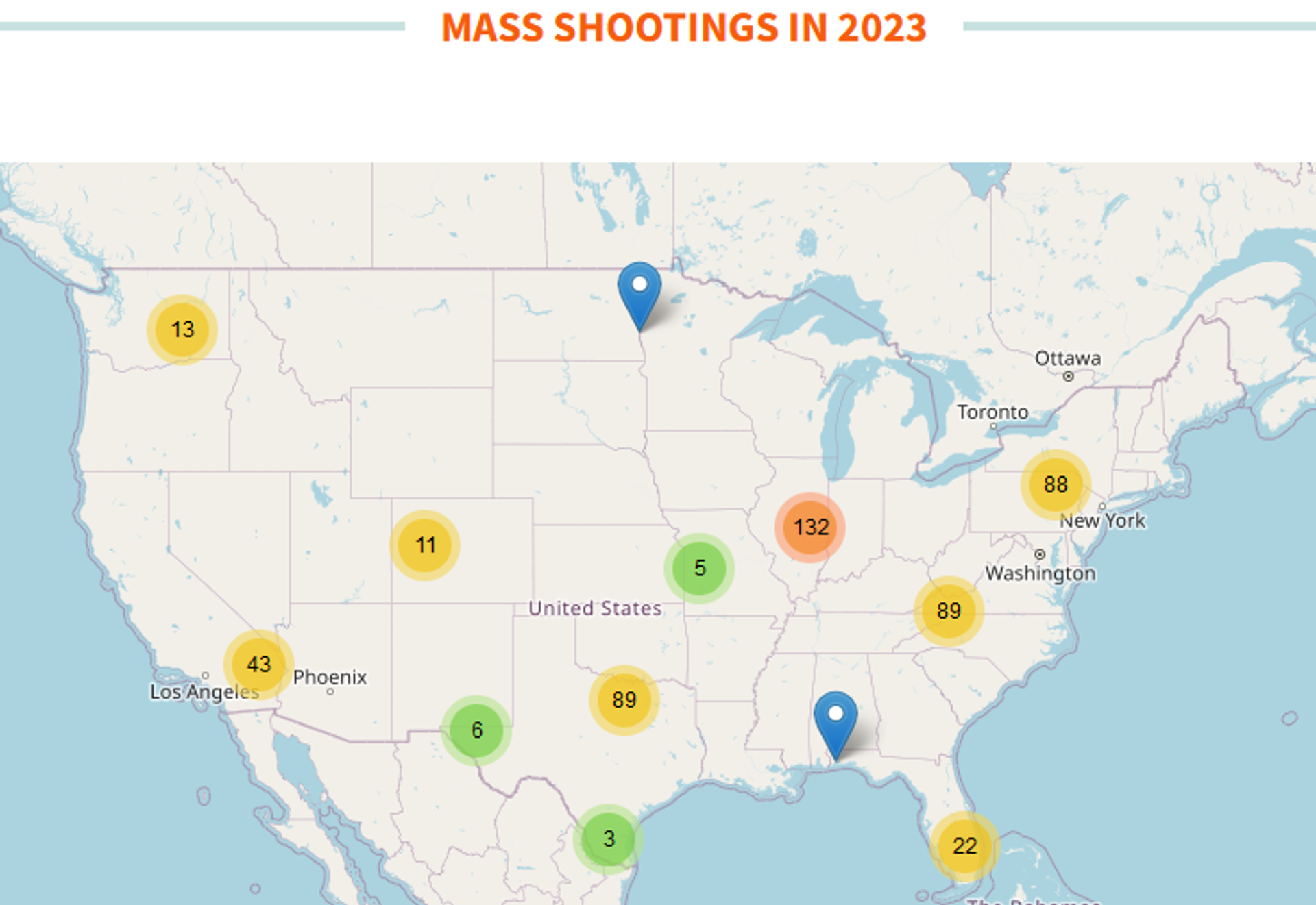 US 2023 Mass Shooting Interactive Map - Sputnik International, 1920, 18.09.2023
