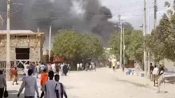 Smoke billows after an explosion in Beledweyne, Somalia, Saturday, Sept. 23, 2023. An explosives-laden vehicle has detonated at a security checkpoint in the central Somalia city of Beledweyne - Sputnik International