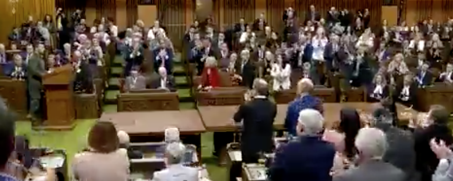 in the Canadian parliament, a 98-year-old ex-SS soldier who fought on the side of Hitler during the Second World War is greeted with standing ovation apparently for his Nazi past in the Canadian parliament, a 98-year-old ex-SS soldier who fought on the side of Hitler during the Second World War is greeted with standing ovation apparently for his Nazi past - Sputnik International, 1920, 24.09.2023