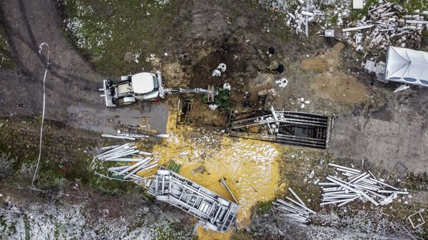 Aerial view taken on November 17, 2022 shows the site where a missile strike killed two men in the eastern Poland village of Przewodow, near the border with Ukraine on November 15, 2022 - Sputnik International