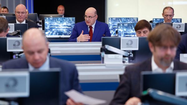 Russian Prime Minister Mikhail Mishustin chairs a strategic session on artificial intelligence development at the Russian Government Coordination Centre, in Moscow, Russia, September 26, 2023 - Sputnik International