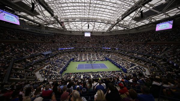 A fourth round match is played under the roof of Arthur Ashe Stadium during the U.S. Open tennis championships Monday, Sept. 2, 2019, in New York. Play at the 2023 U.S. Open begins at Flushing Meadows on Aug. 28, with Iga Swiatek and Carlos Alcaraz as the defending champions.  - Sputnik International