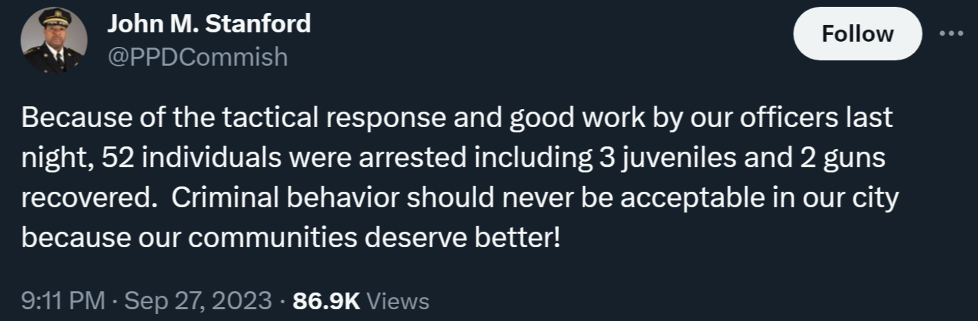 Interim Philadelphia Police Department chief John Stanford tweets about arrests following organised looting of stores in the city Interim Philadelphia Police Department chief John Stanford tweets about arrests following organised looting of stores in the city - Sputnik International, 1920, 29.09.2023