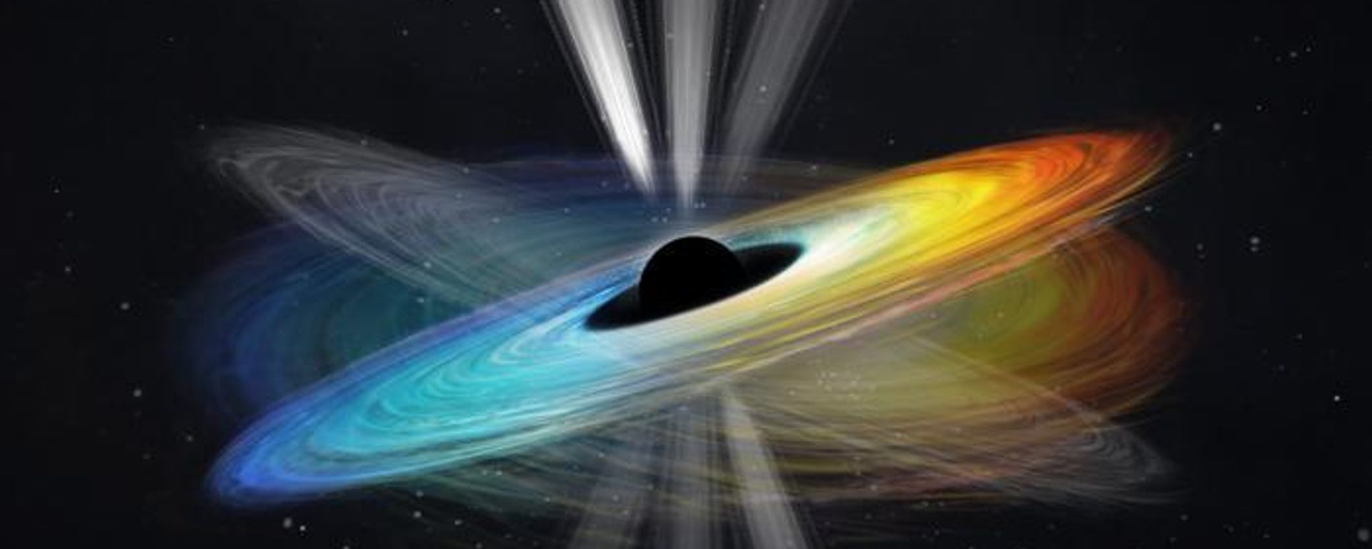 The black hole’s spin axis is assumed to align vertically. The jet’s direction is almost perpendicular to the disk. The misalignment between the black hole spin axis and the disk rotation axis triggers the precession of the disk and jet. The black hole’s spin axis is assumed to align vertically. The jet’s direction is almost perpendicular to the disk. The misalignment between the black hole spin axis and the disk rotation axis triggers the precession of the disk and jet. - Sputnik International, 1920, 30.09.2023