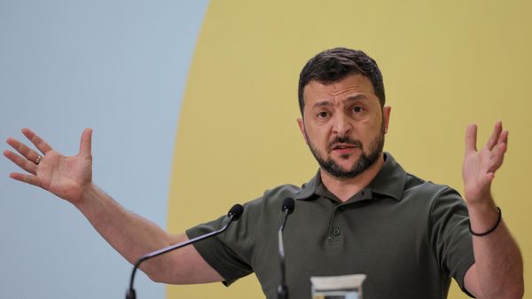 Ukraine's President Volodymyr Zelensky speaks during a press conference after the opening session of Crimea Platform summit in Kiev, on August 23, 2023. - Sputnik International