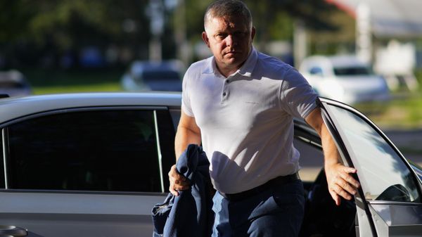 Former Slovak Prime Minister and head of leftist SMER - Social Democracy party Robert Fico arrives for an election rally in Michalovce, Slovakia, Wednesday, Sept. 6, 2023. Fico leads his party in the upcoming early elections that are held in Slovakia on Sept. 30, 2023.  - Sputnik International