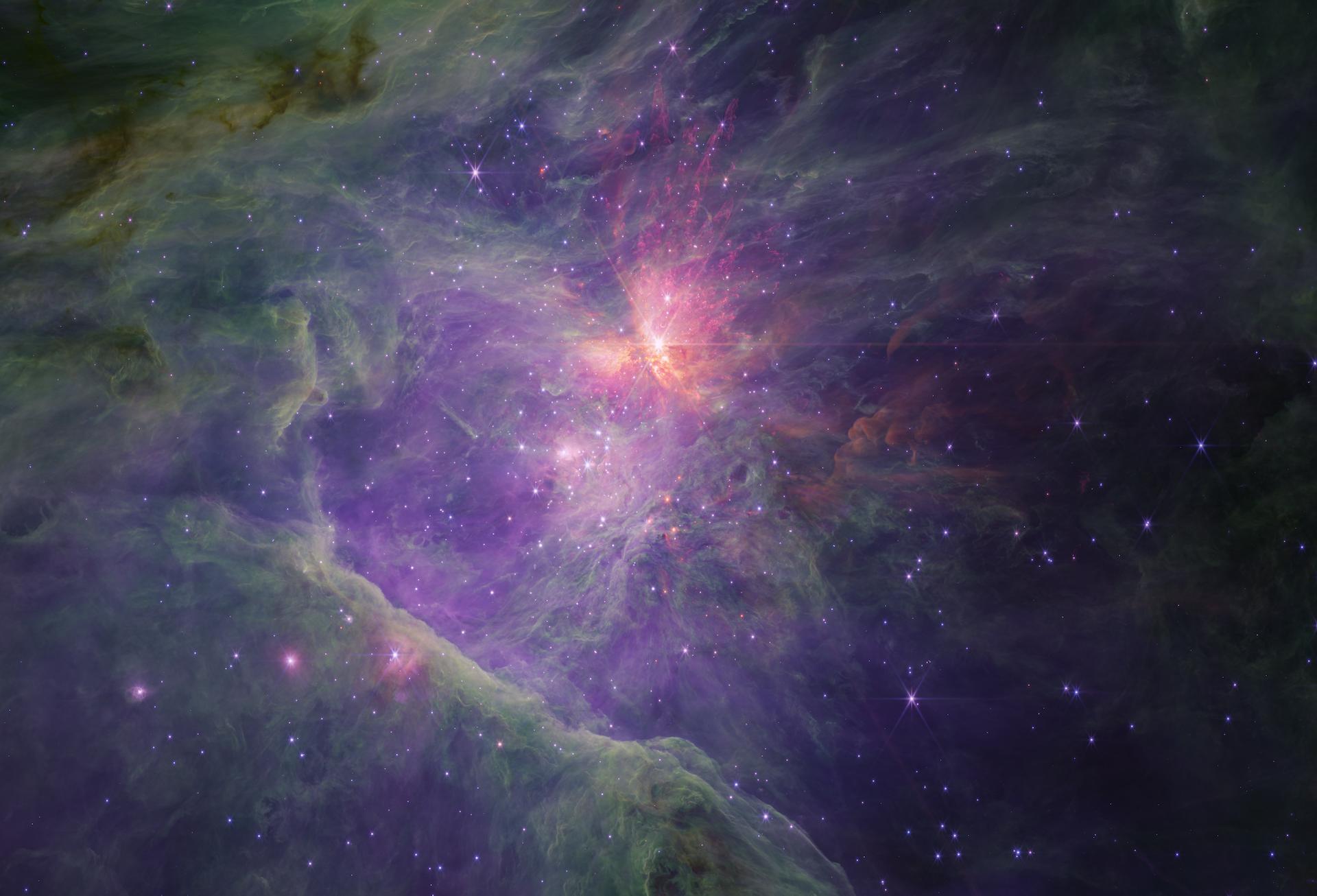 Orion Nebula in NIRCam long-wavelength [infrared] channel, imaged by James Webb Space Telescope (JWST) - Sputnik International, 1920, 02.10.2023