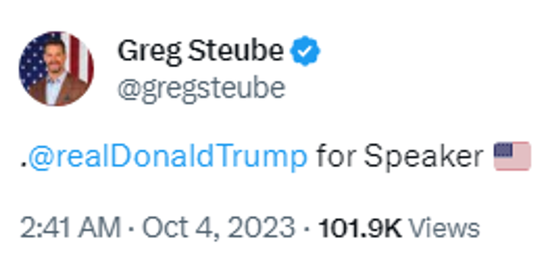 Screenshot of X post by Rep. Greg Steube, R-Fla. - Sputnik International, 1920, 04.10.2023