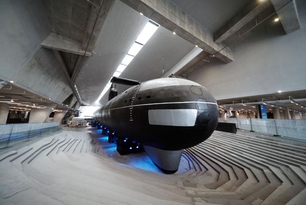 The K-3 Leninsky Komsomol nuclear submarine undergoing internal restoration at the  Kronstadt Naval Museum. - Sputnik International