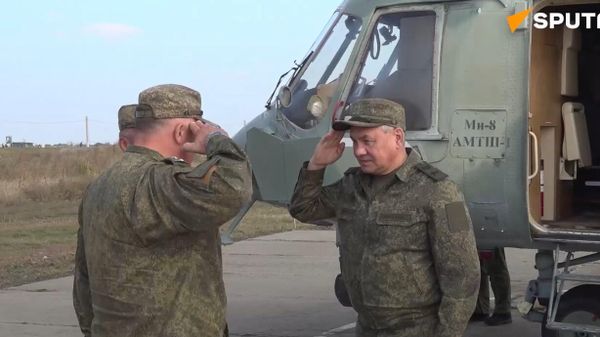 Russia’s Defense Minister Sergei Shoigu inspects combat training of contractors and volunteers - Sputnik International