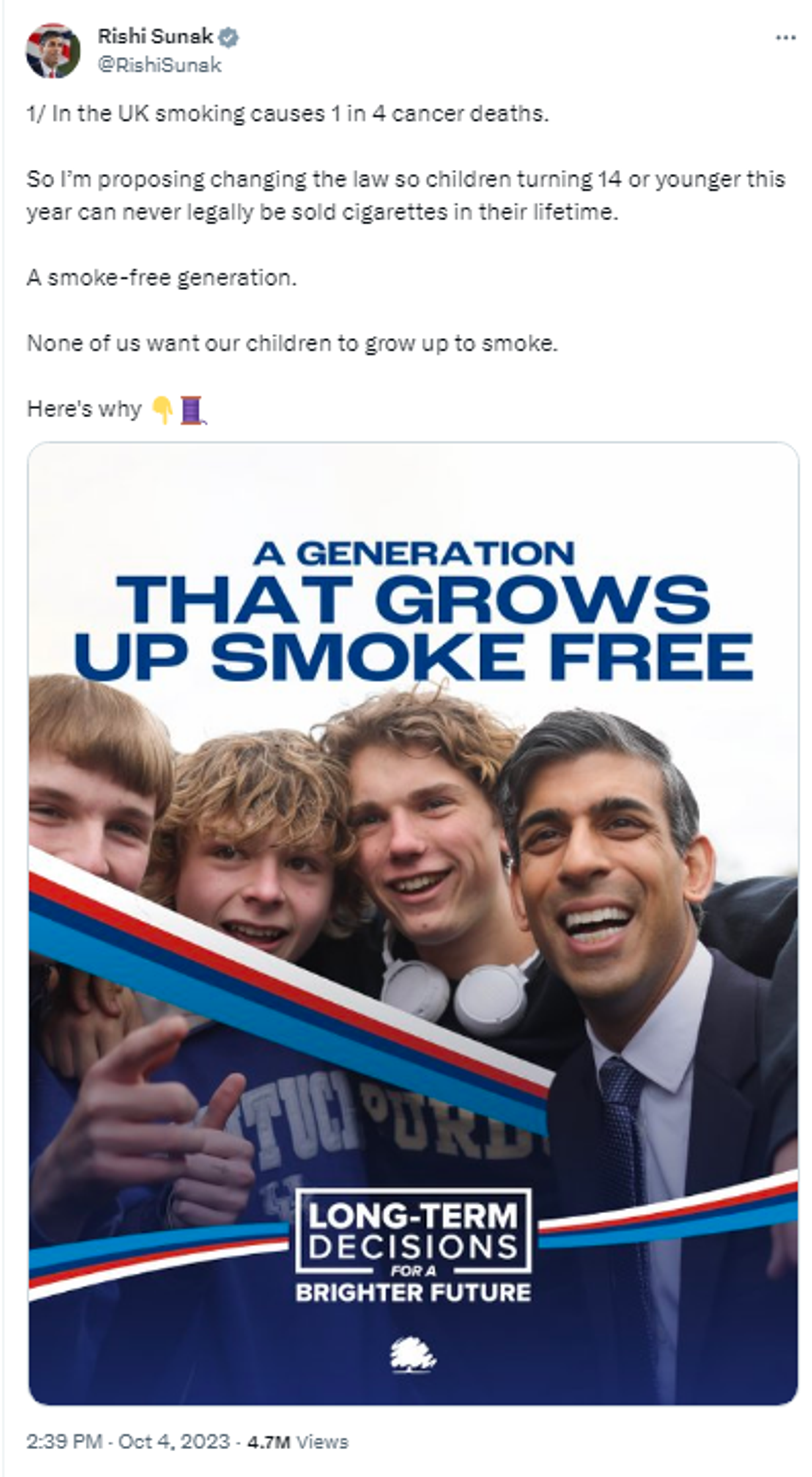Screengrab of X post by UK Prime Minister Rishi Sunak. - Sputnik International, 1920, 05.10.2023