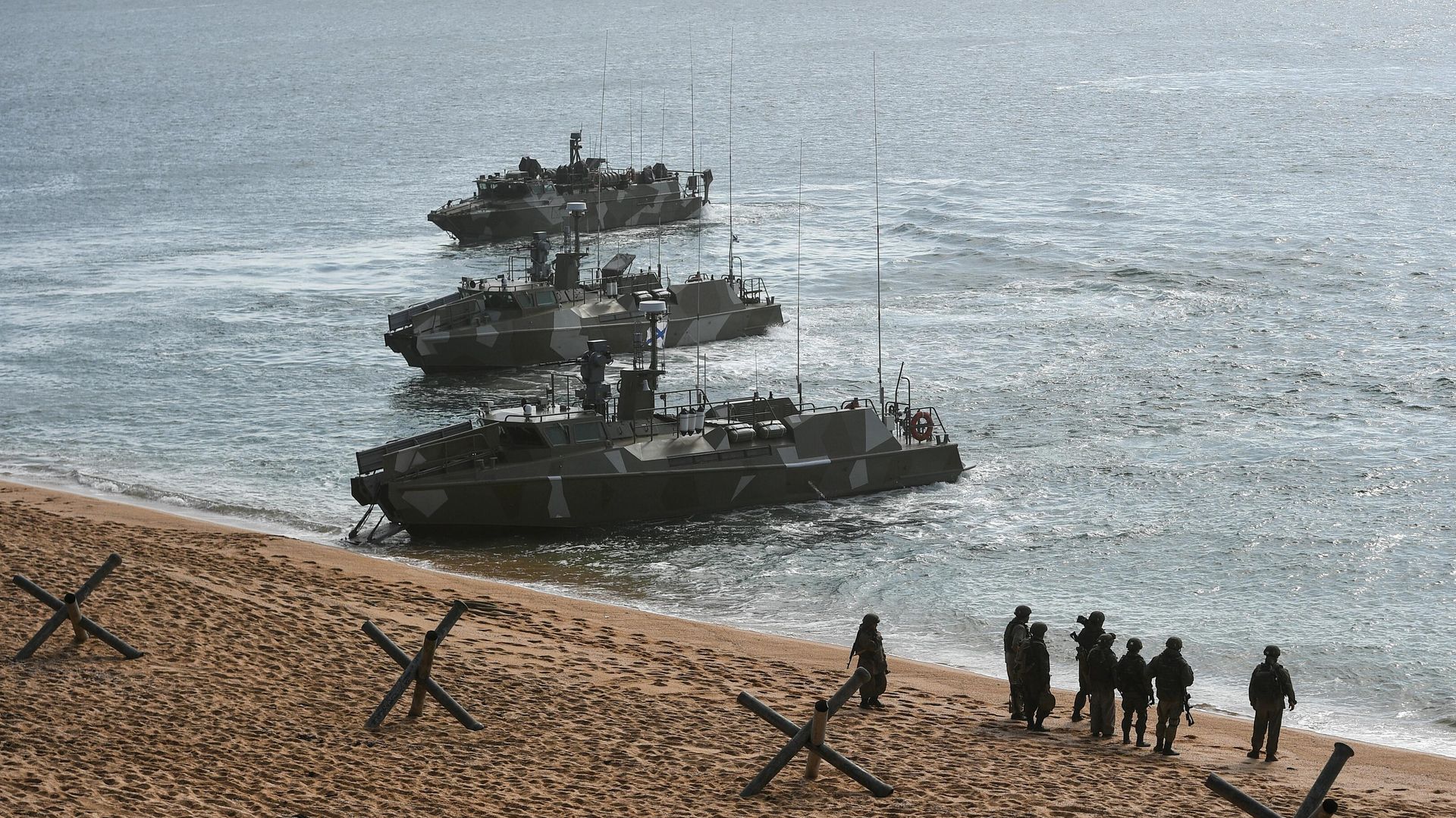 Raptor-class high-speed patrol boats seen during Russian Black Sea Fleet exercise in Crimea. October 2021. - Sputnik International, 1920, 10.10.2023