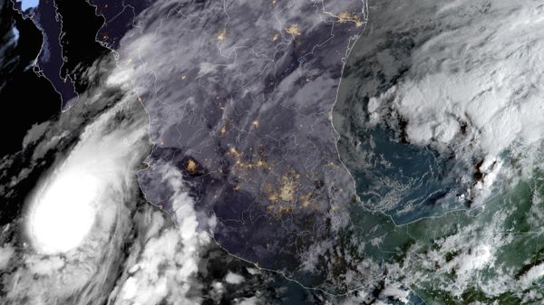 This satellite image provided by NOAA at 8am E.T. on Tuesday, Oct. 10, 2023 shows Hurricane Lidia in the Pacific Ocean approaching Puerto Vallarta, Mexico. - Sputnik International