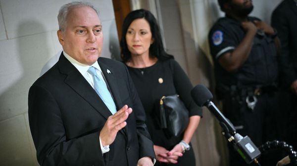 House Majority Leader Steve Scalise speaks to reporters after a closed-door vote meeting to nominate the US Speaker of the House candidate at the US Capitol in Washington, DC, October 11, 2023 - Sputnik International