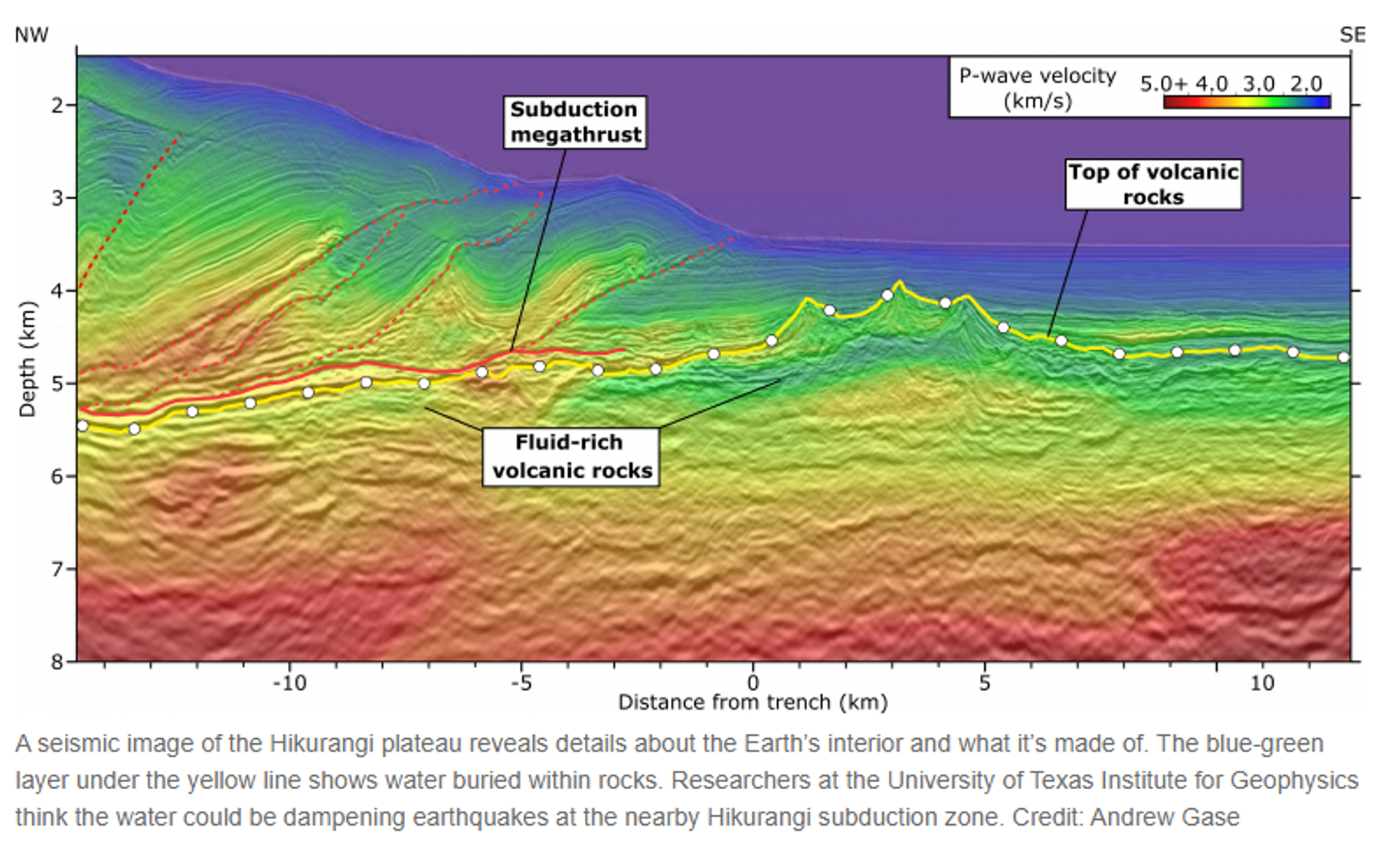 Screenshot showing seismic image of the Hikurangi plateau.  - Sputnik International, 1920, 12.10.2023