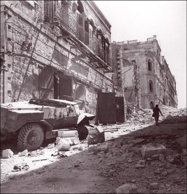 A British-made armored vehicle is abandoned among the rubble of the destroyed buildings in downtown Jerusalem July 7, 1948 during the first Jewish-Arab conflict, started in February 1948 before the proclamation of the state of Israel, May 14, 1948. A British-made armored vehicle is abandoned among the rubble of the destroyed buildings in downtown Jerusalem July 7, 1948 during the first Jewish-Arab conflict, started in February 1948 before the proclamation of the state of Israel, May 14, 1948. - Sputnik International