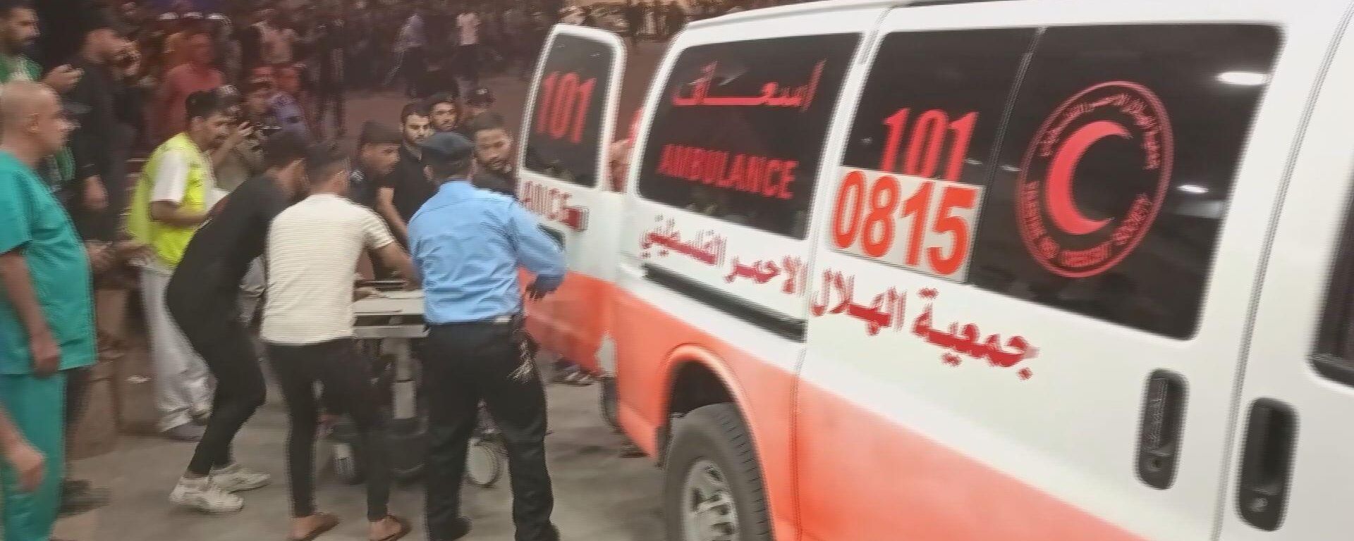 A missile strike at al-Ahli Arab hospital in Gaza - Sputnik International, 1920, 18.10.2023