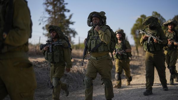 Israel soldiers patrol near the border between Israel and Gaza Strip, Israel, Thursday, Oct. 19, 2023.  - Sputnik International