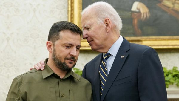 President Joe Biden meets with Ukrainian President Volodymyr Zelensky in the Oval Office of the White House, Thursday, Sept. 21, 2023, in Washington. President Joe Biden meets with Ukrainian President Volodymyr Zelensky in the Oval Office of the White House, Thursday, Sept. 21, 2023, in Washington. - Sputnik International