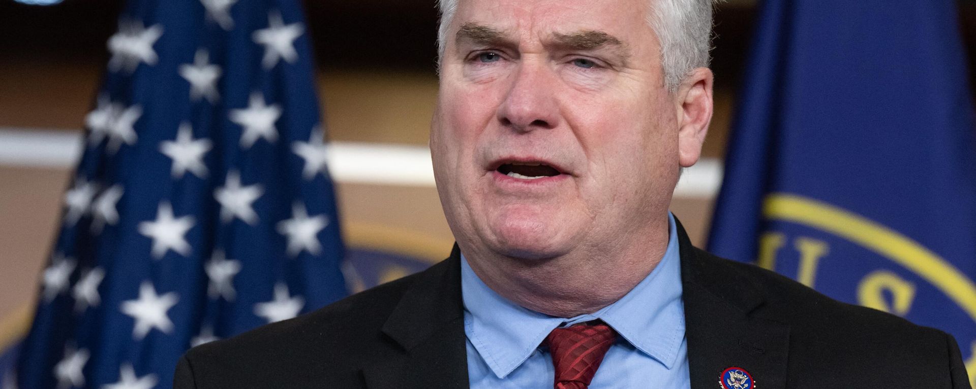 US House Majority Whip Tom Emmer, Republican of Minnesota, speaks during a press conference on Capitol Hill in Washington, DC, January 10, 2023. US House Majority Whip Tom Emmer, Republican of Minnesota, speaks during a press conference on Capitol Hill in Washington, DC, January 10, 2023. - Sputnik International, 1920, 22.10.2023