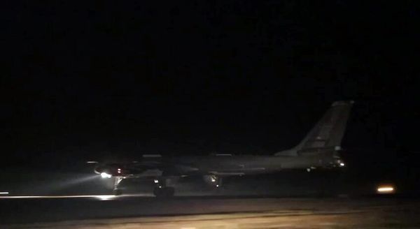 A Tu-95MS long-range aircraft is seen before taking off to launch cruise missiles during the strategic nuclear deterrence forces drills. - Sputnik International