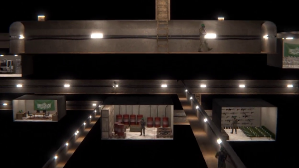 Screenshot of IDF department video showing alleged massive Hamas headquarters burrowed deep underneath Gaza's largest hospital. - Sputnik International