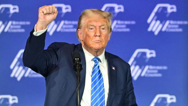 Former US president and Republican presidential candidate Donald Trump addresses the Republican Jewish Coalition (RJC) Annual Leadership Summmit on October 28, 2023 at the Venetian Conference Center in Las Vegas, Nevada. - Sputnik International