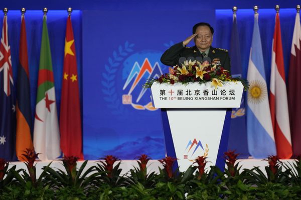 Zhang Youxia, Chinese general in the People's Liberation Army (PLA), salutes on stage as he delivers his opening speech at the Xiangshan Forum.In his speech, among other issues, the general stressed that China's Army will show no mercy to those who try to break Taiwan away from China."Taiwan is chief among the PRC's core interests, and the 'one China' principle is the common consensus of the international community," Zhang Youxia stated."Whoever and in whatever form wants to break Taiwan away from China, the Chinese military will never agree to it and will show no mercy," the general added. - Sputnik International