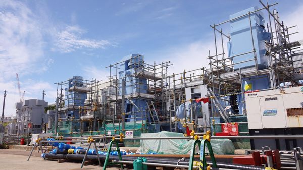 A facility that pumps up seawater to dilute the treated water is pictured at Tokyo Electric Power Company Holdings Inc. (TEPCO) Fukushima Daiichi Nuclear Power Plant in Okuma, Fukushima prefecture on August 27, 2023 - Sputnik International