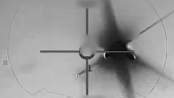Screengrab of video released by the IDF showing the assumed destruction of a Houthi ballistic missile. - Sputnik International