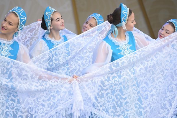 Performance by the folk dancing group "Inspiration" at the 'Russia' Expo in Moscow. - Sputnik International