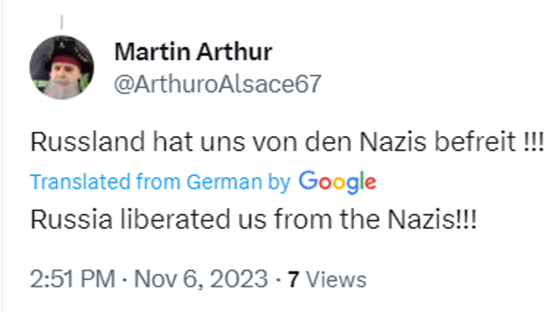 Screenshot of X post. Screenshot of X post. - Sputnik International, 1920, 07.11.2023