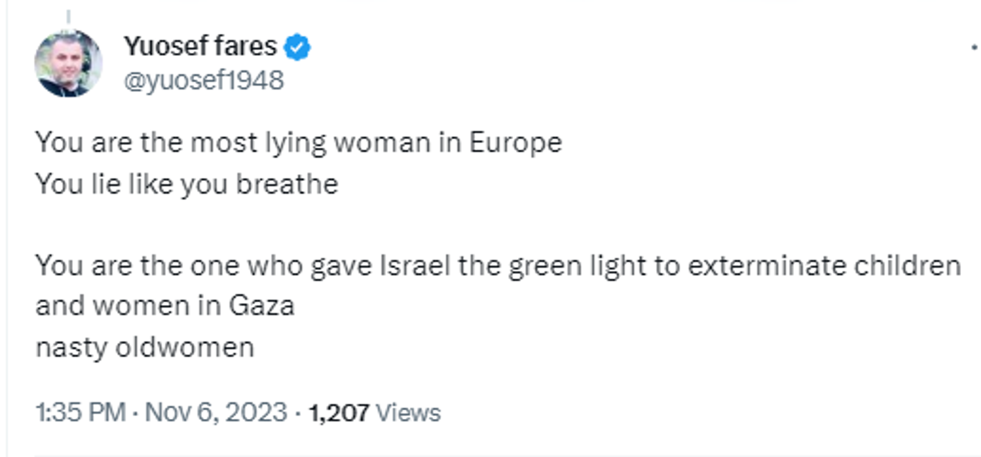 Screenshot of X post. Screenshot of X post. - Sputnik International, 1920, 07.11.2023