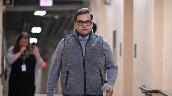 US Republican Representative from New York George Santos arrives for a GOP caucus meeting at the US Capitol in Washington, DC, on October 16, 2023 - Sputnik International