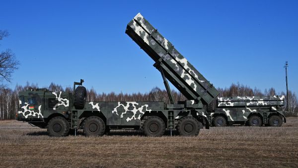 Polonez MLRS battery takes part in joint Russian-Belarusian drills in Gomel, February 2022. - Sputnik International
