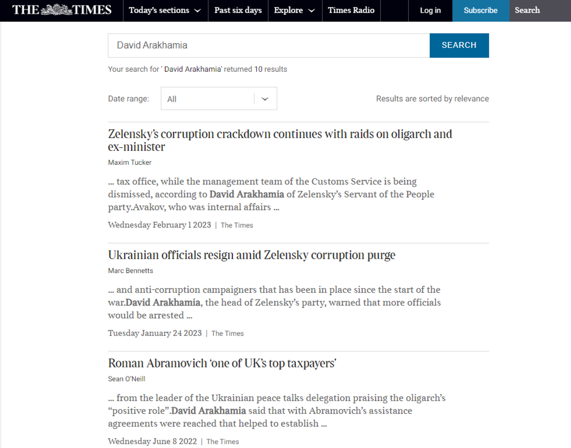Screenshot of a Times page. - Sputnik International, 1920, 27.11.2023