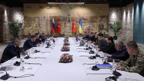 The Russia-Ukraine peace talks in Istanbul in March 2022.  - Sputnik International
