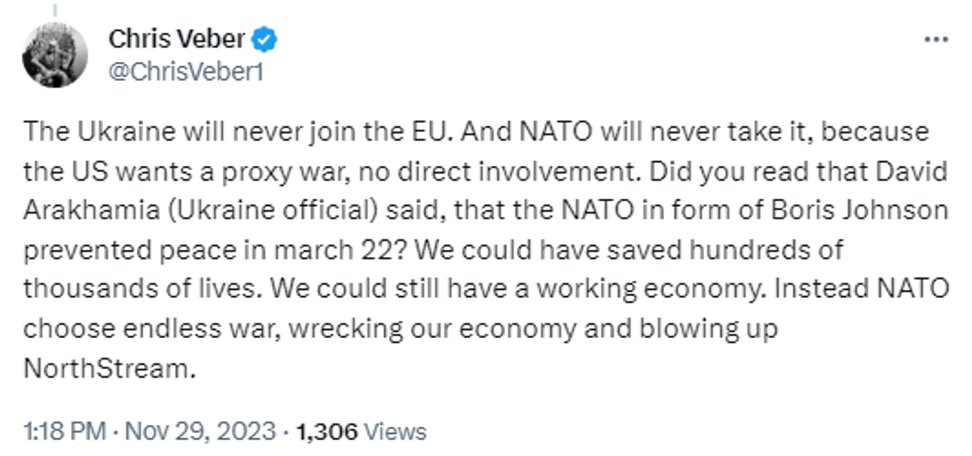 Screenshot of X post. - Sputnik International, 1920, 30.11.2023
