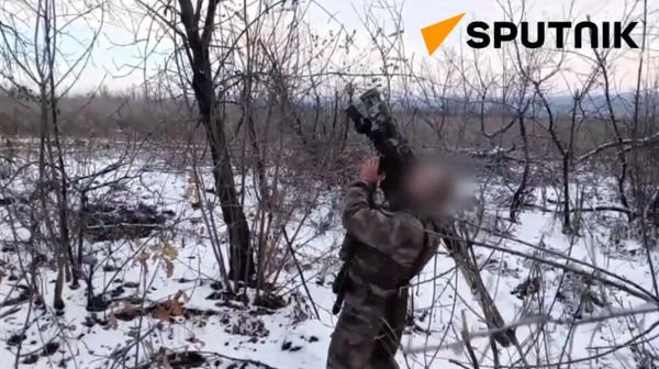 Russian paratrooper air defense crews shot down three Ukrainian reconnaissance drones in the Artemovsk direction - Sputnik International