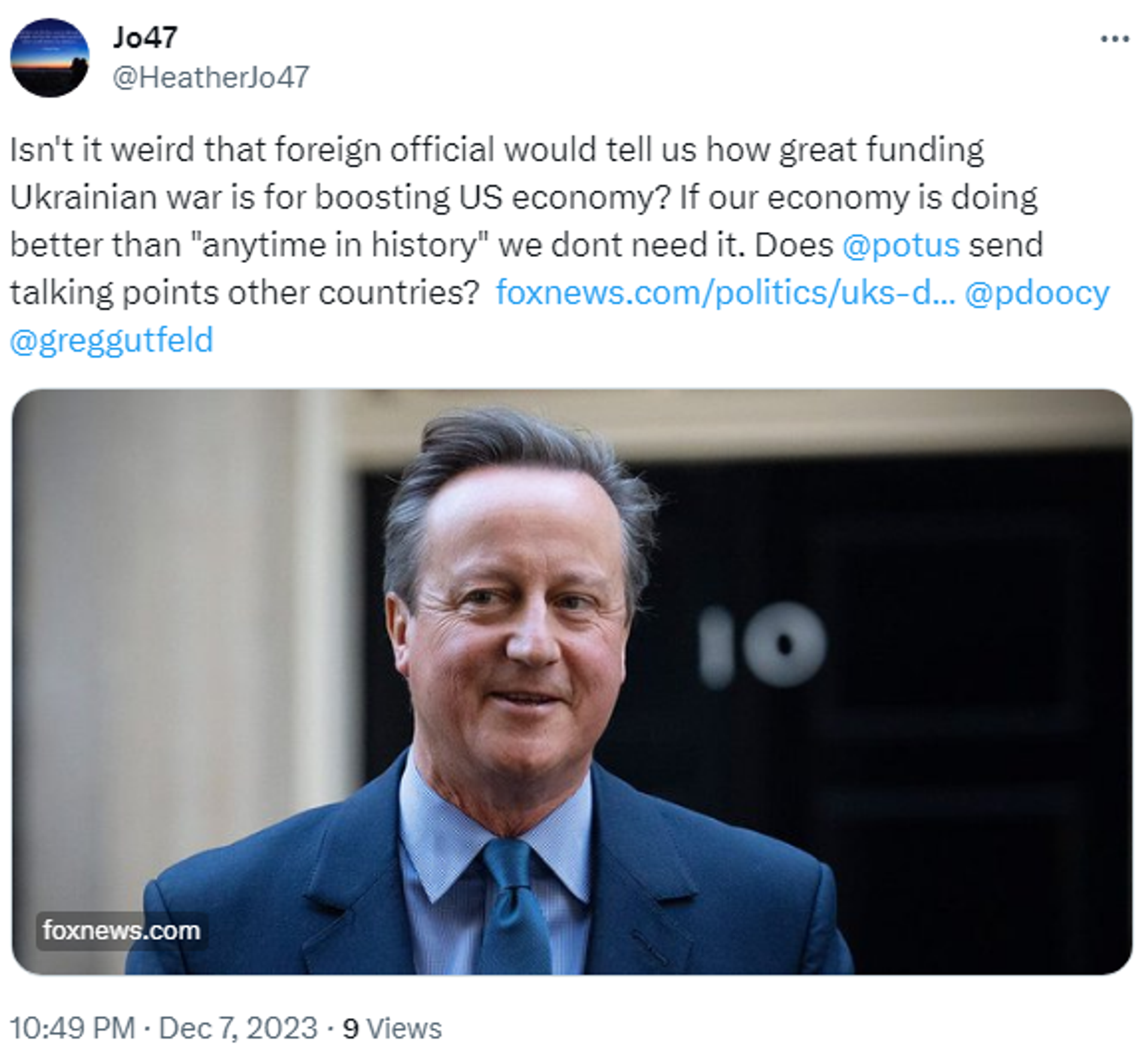 Screenshot of X post. - Sputnik International, 1920, 08.12.2023