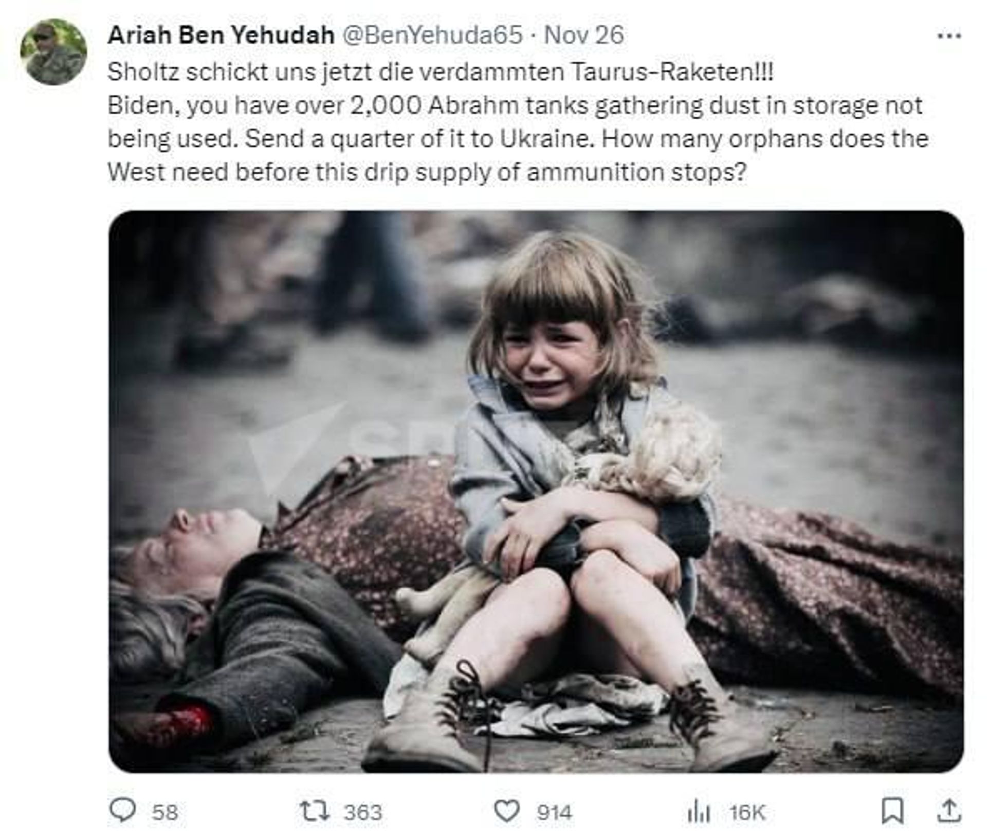 Social media screenshot: Israeli merc is demanding Abrahams from US President Biden  - Sputnik International, 1920, 13.12.2023